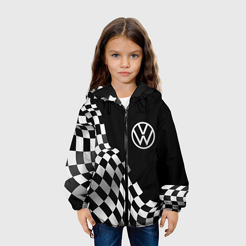 Детская куртка Volkswagen racing flag / 3D-Черный – фото 3