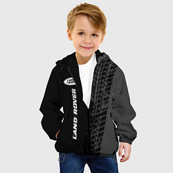 Куртка с капюшоном детская Land Rover speed на темном фоне со следами шин: по, цвет: 3D-черный — фото 2