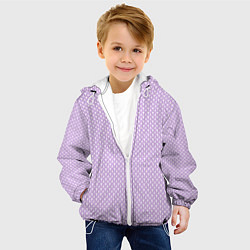 Куртка с капюшоном детская Вязаное полотно - Розовое, цвет: 3D-белый — фото 2