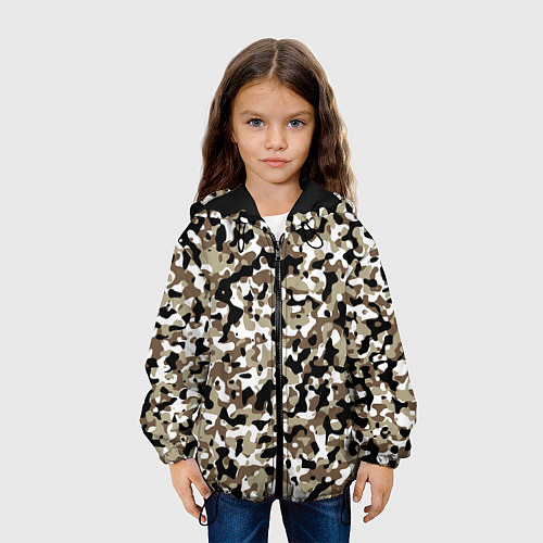 Детская куртка Камуфляж зимний лес - мелкий / 3D-Черный – фото 3