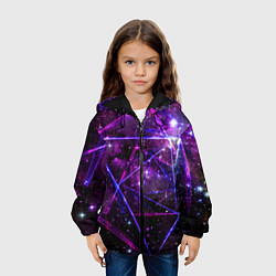 Куртка с капюшоном детская Triangle space - Neon - Geometry, цвет: 3D-черный — фото 2