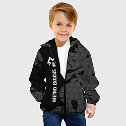 Куртка с капюшоном детская Metro Exodus glitch на темном фоне: по-вертикали, цвет: 3D-черный — фото 2