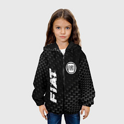 Куртка с капюшоном детская Fiat карбоновый фон, цвет: 3D-черный — фото 2