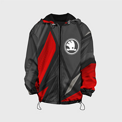 Куртка с капюшоном детская Skoda sports racing, цвет: 3D-черный