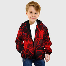 Куртка с капюшоном детская Кристаллы в красных нитях, цвет: 3D-черный — фото 2