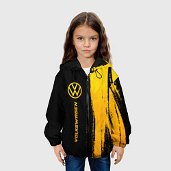 Куртка с капюшоном детская Volkswagen - gold gradient: по-вертикали, цвет: 3D-черный — фото 2