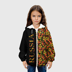 Куртка с капюшоном детская Хохлома-символ России, цвет: 3D-белый — фото 2
