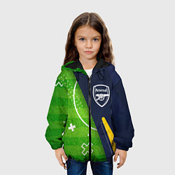 Куртка с капюшоном детская Arsenal football field, цвет: 3D-черный — фото 2