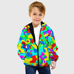 Куртка с капюшоном детская Форма маляра - кляксы, цвет: 3D-черный — фото 2