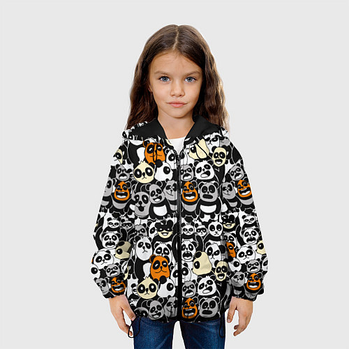 Детская куртка Злобные панды / 3D-Черный – фото 3
