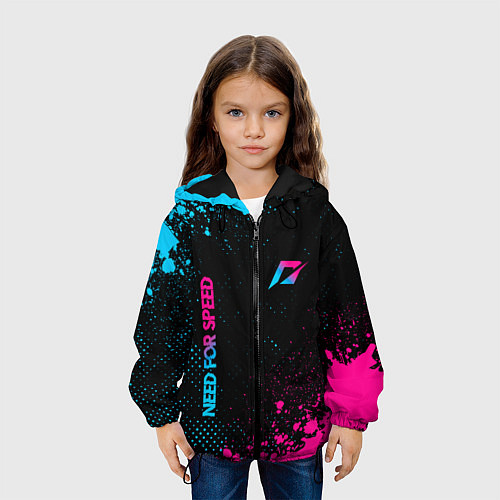 Детская куртка Need for Speed - neon gradient: надпись, символ / 3D-Черный – фото 3
