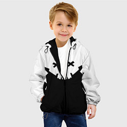 Куртка с капюшоном детская Татуировка Ребекки - ЧБ, цвет: 3D-черный — фото 2