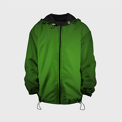 Куртка с капюшоном детская Зеленый с затемняющей виньеткой, цвет: 3D-черный