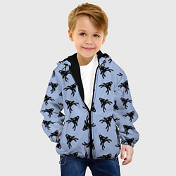 Куртка с капюшоном детская Эстетика Новогодние олени, цвет: 3D-черный — фото 2