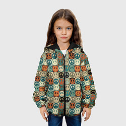 Куртка с капюшоном детская Peace symbol pattern, цвет: 3D-черный — фото 2
