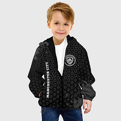 Куртка с капюшоном детская Manchester City sport на темном фоне: надпись, сим, цвет: 3D-черный — фото 2