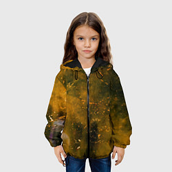 Куртка с капюшоном детская Чёрный туман и золотые краски, цвет: 3D-черный — фото 2