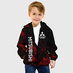 Куртка с капюшоном детская Mitsubishi line style, цвет: 3D-черный — фото 2