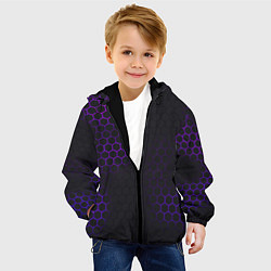 Куртка с капюшоном детская Броня из стали неоновый градиент, цвет: 3D-черный — фото 2