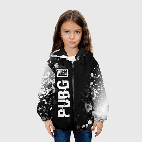 Детская куртка PUBG glitch на темном фоне: по-вертикали / 3D-Черный – фото 3