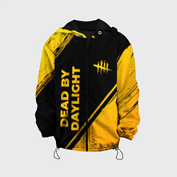 Куртка с капюшоном детская Dead by Daylight - gold gradient: надпись, символ, цвет: 3D-черный