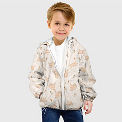 Куртка с капюшоном детская Милый кролик паттерн, цвет: 3D-белый — фото 2
