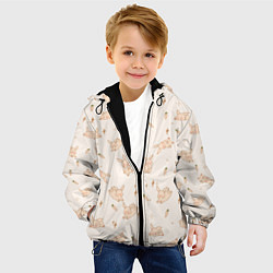 Куртка с капюшоном детская Милый кролик паттерн, цвет: 3D-черный — фото 2