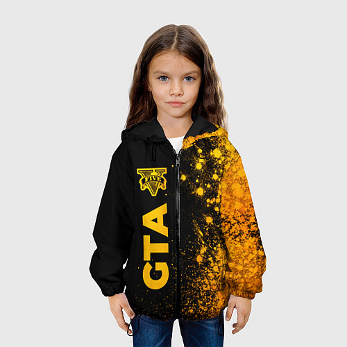 Детская куртка GTA - gold gradient: по-вертикали / 3D-Черный – фото 3