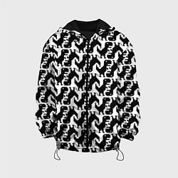 Куртка с капюшоном детская Динозаврик - паттерн, цвет: 3D-черный