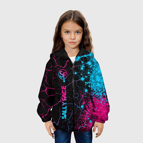 Детская куртка Sally Face - neon gradient: по-вертикали / 3D-Черный – фото 3