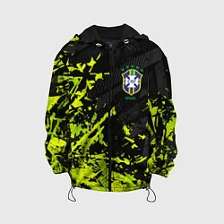 Куртка с капюшоном детская Сборная Бразилия пятна, цвет: 3D-черный