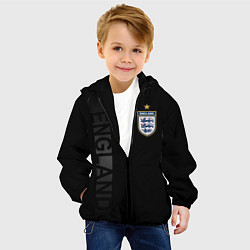 Куртка с капюшоном детская Сборная Англии боковая полоса, цвет: 3D-черный — фото 2