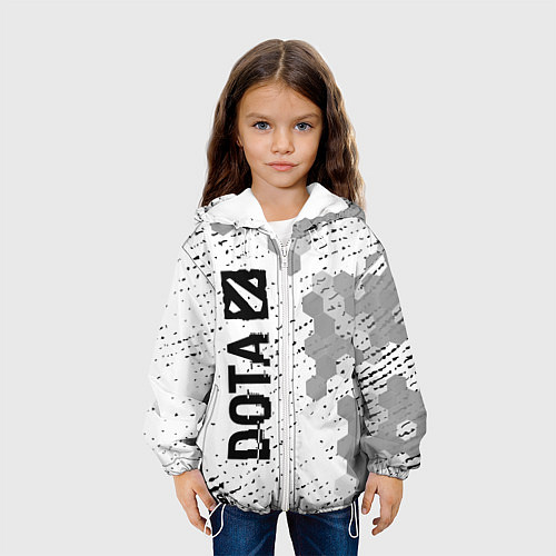 Детская куртка Dota glitch на светлом фоне: по-вертикали / 3D-Белый – фото 3