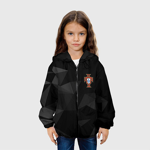 Детская куртка Сборная Португалии треугольники / 3D-Черный – фото 3