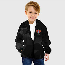 Куртка с капюшоном детская Сборная Португалии треугольники, цвет: 3D-черный — фото 2
