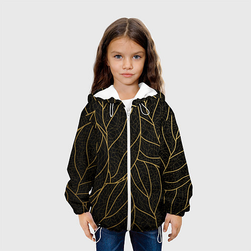 Детская куртка Золотые листья градиент / 3D-Белый – фото 3