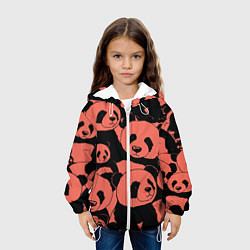 Куртка с капюшоном детская С красными пандами, цвет: 3D-белый — фото 2