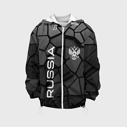 Куртка с капюшоном детская Черная броня Россия, цвет: 3D-белый