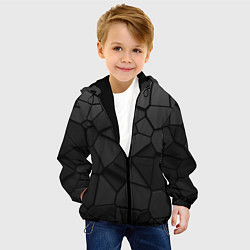 Куртка с капюшоном детская Черные стальные плиты, цвет: 3D-черный — фото 2