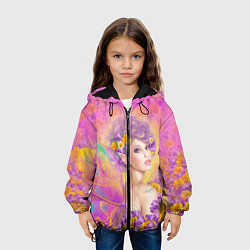 Куртка с капюшоном детская Розовая фея бабочка, цвет: 3D-черный — фото 2