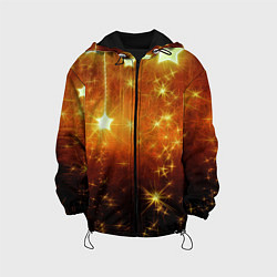 Куртка с капюшоном детская Золотистае звёзды, цвет: 3D-черный