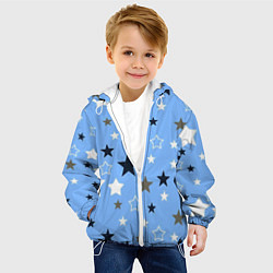 Куртка с капюшоном детская Звёзды на голубом фоне, цвет: 3D-белый — фото 2
