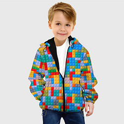 Куртка с капюшоном детская Детский конструктор - текстура, цвет: 3D-черный — фото 2
