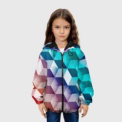 Куртка с капюшоном детская Объёмные разноцветные кубы, цвет: 3D-черный — фото 2