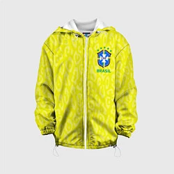 Куртка с капюшоном детская Форма сборной Бразилии ЧМ 2022, цвет: 3D-белый