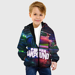 Куртка с капюшоном детская NFS unbound nissan drift, цвет: 3D-черный — фото 2