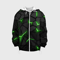 Куртка с капюшоном детская Green neon steel, цвет: 3D-белый