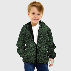 Куртка с капюшоном детская Черный и зеленый камуфляжный, цвет: 3D-черный — фото 2