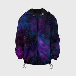 Куртка с капюшоном детская Космос с галактиками, цвет: 3D-черный