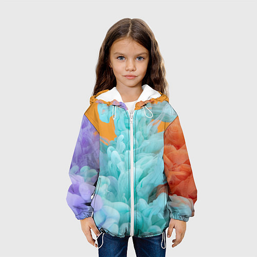 Детская куртка Красочный и разноцветный дым / 3D-Белый – фото 3